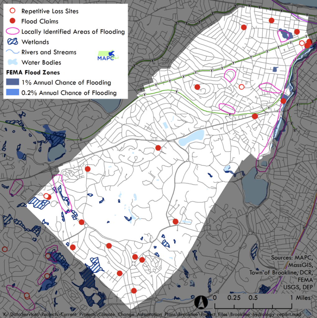 a map of Brookline where floor claims have been made