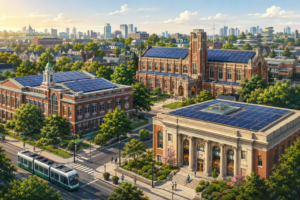 futuristic brookline with solar panels